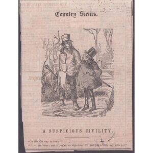 1850s Saturday Evening Post Clipping Country Scenes A Suspicious Civility Print